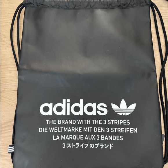 adidas Black Trefoil Drawstring Bag NMD never used